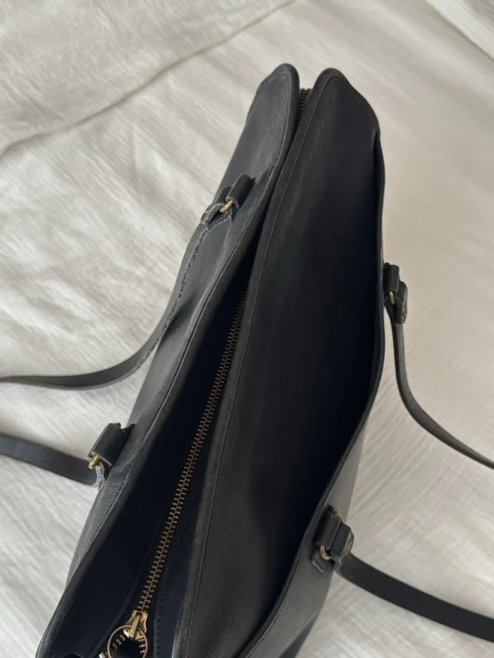 Laura USA 100% Leather Briefcase Bag with Brass Hardware